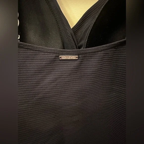 SEA LEVEL Australia Spinnaker Cross Front One Piece Tummy Control Black,size 4US - Picture 11 of 14